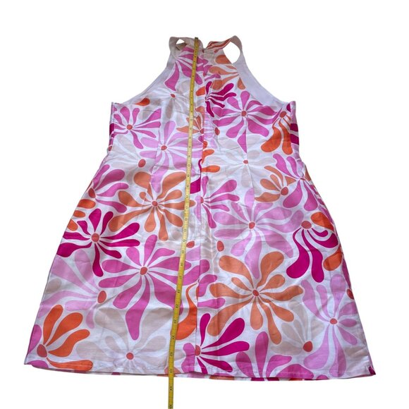 NWT Anthropologie Hutch Jones Halter Mini Dress | Mod Retro Pink Orange Floral | - Picture 3 of 9